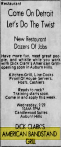 Dick Clarks American Bandstand Grill - Sep 26 1999 Article (newer photo)